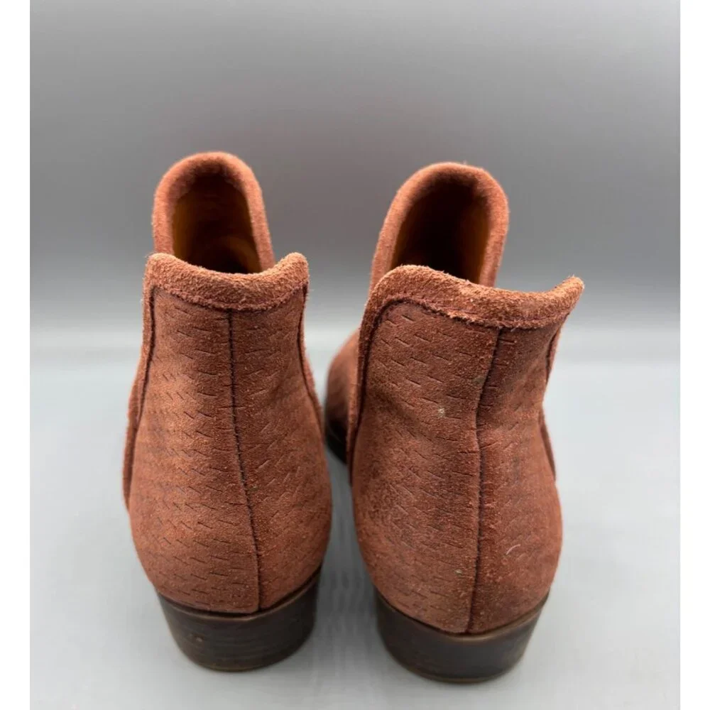 Lucky Brand Womens Booties 8 Baley Cedar Oiled Suede Perforated‎